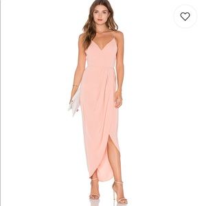 Shona Joy Cocktail Draped Dress in Dusty Pink